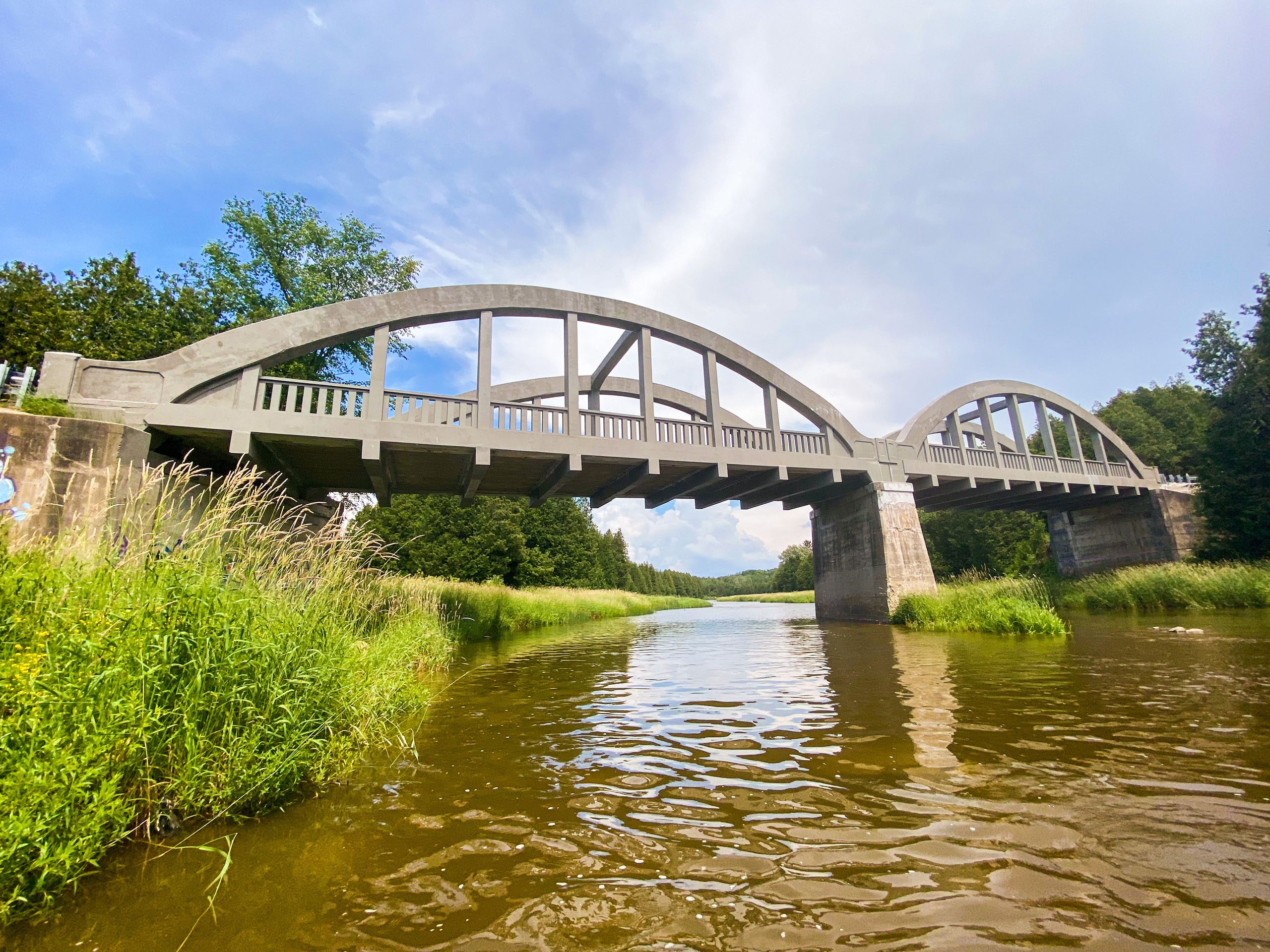 East Garafraxa Bridge 7 Finished View from River Bank