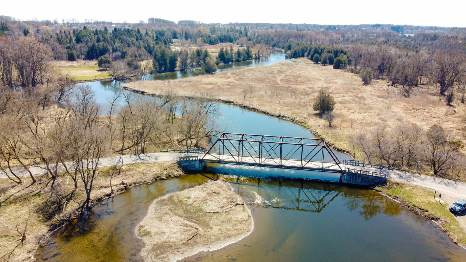 Municipal Water Supply and Testing River Aerial from Drone 2