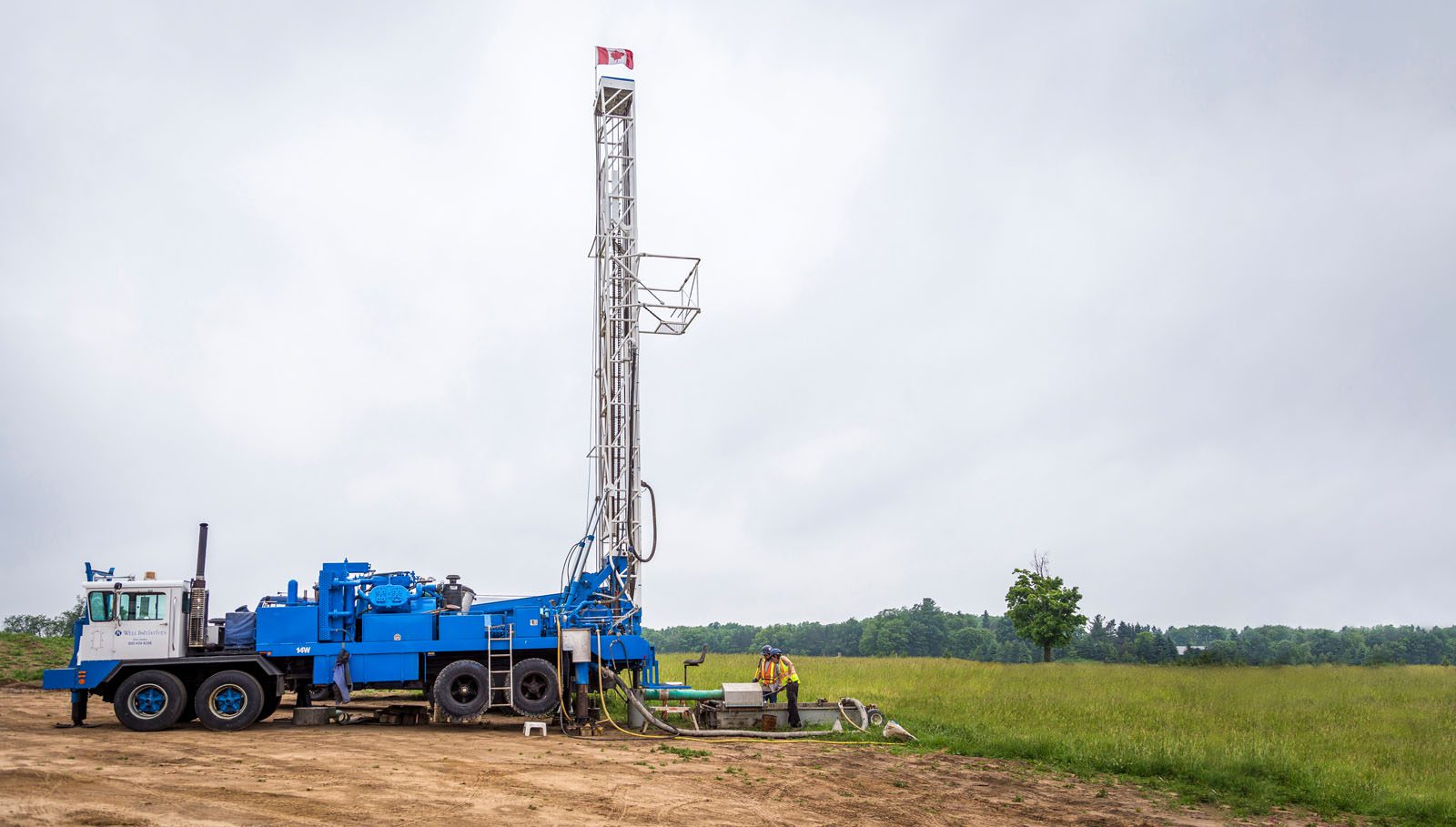 Well Drilling Truck Working in field