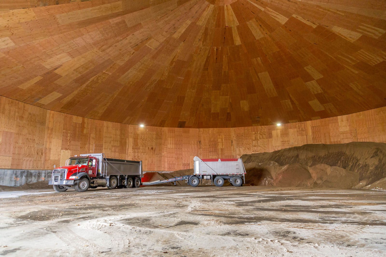 VP Storadome Inside Truck Before Dumping Sand