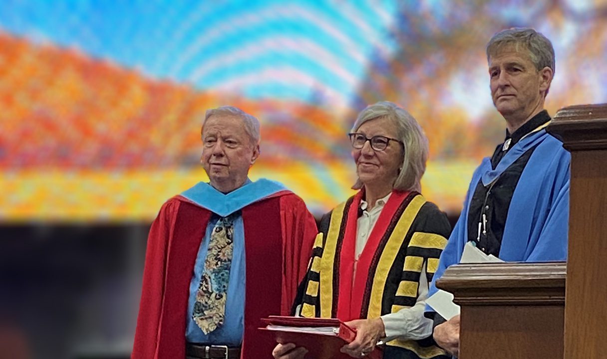 Bob Burnside Receiving Honourable Doctorate On Stage