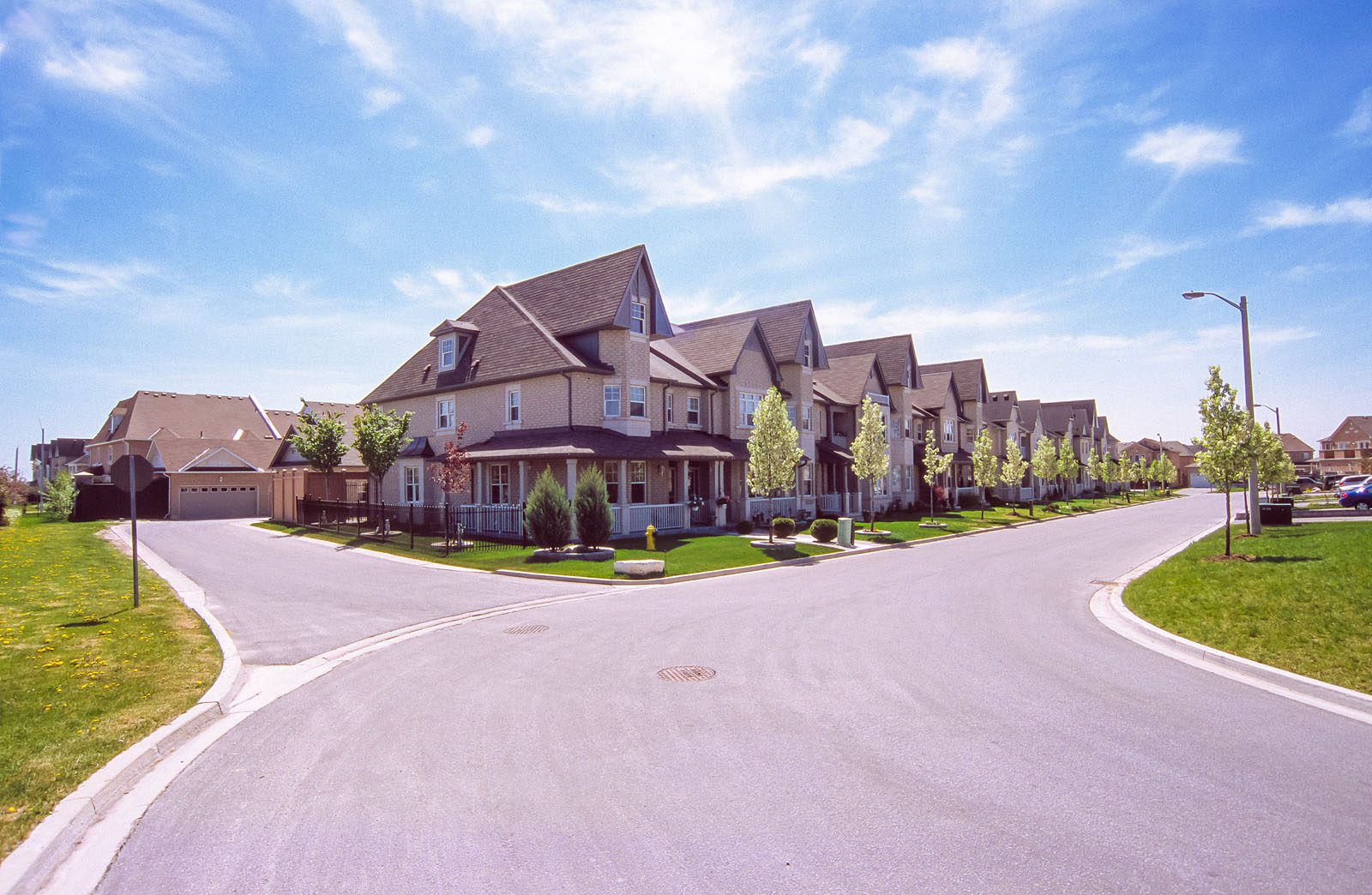 Residential Street with Houses in a row