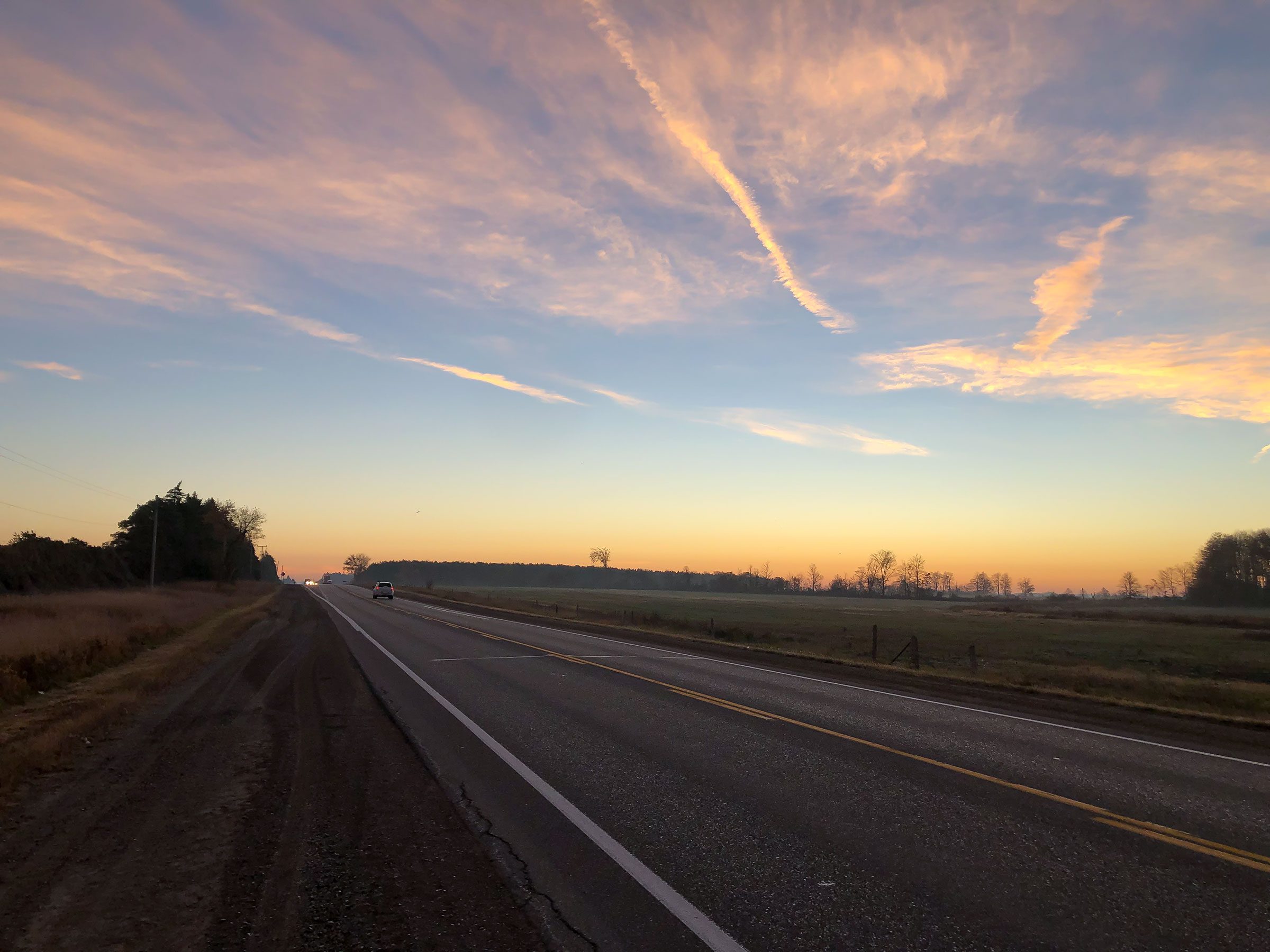 Roadway with Sunset