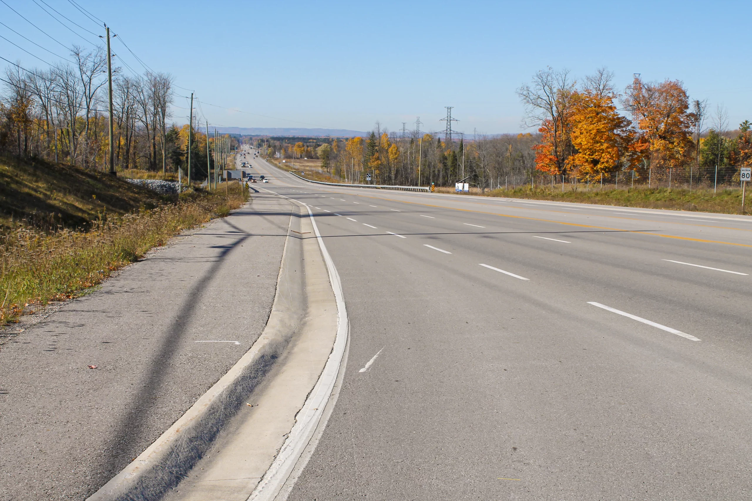 County Road 90 view from corner looking downhill