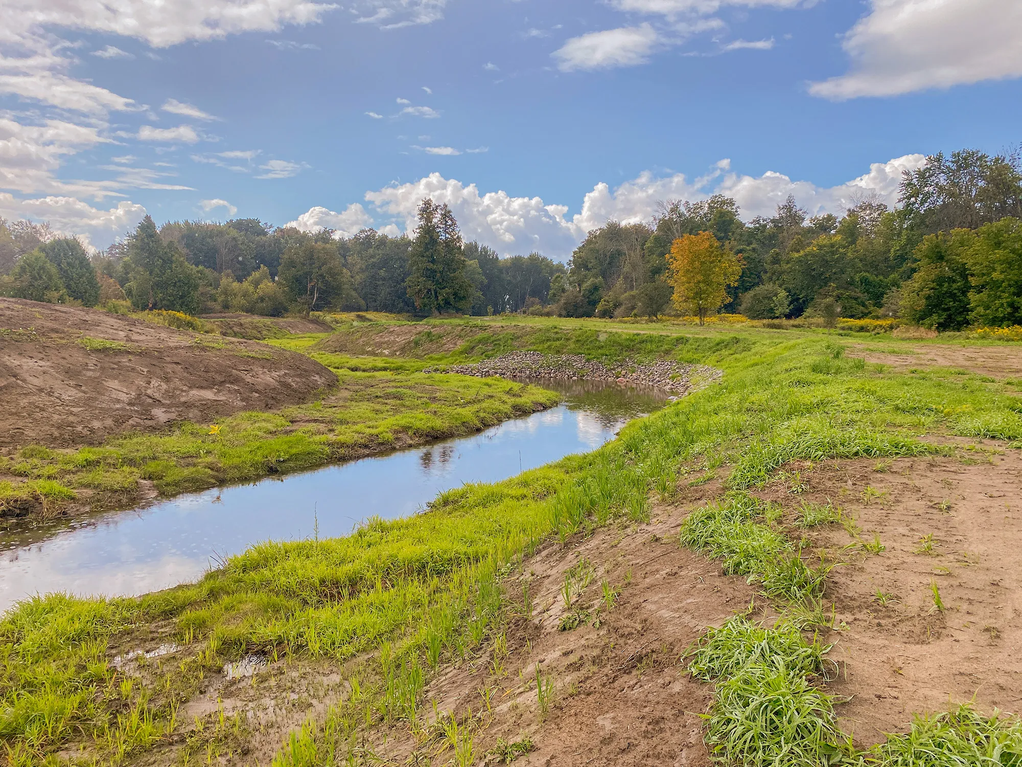 Innisfil Drain Winding Through Fields