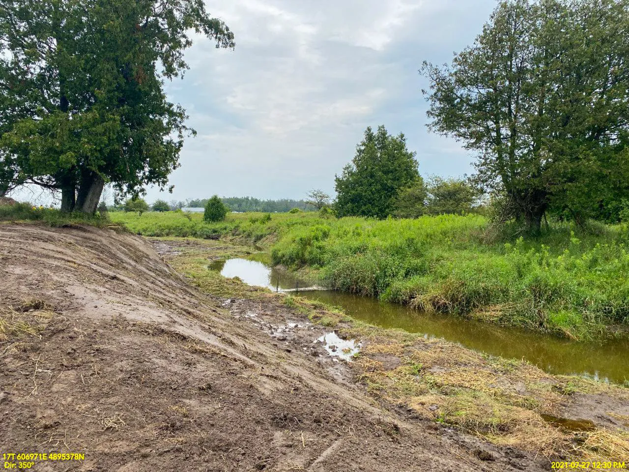 Innisfil Drain new banks with sod mats
